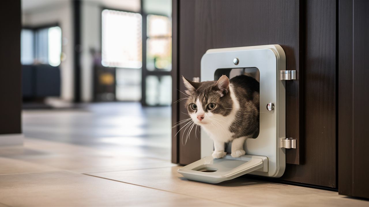 La primera puerta comercial para gatos